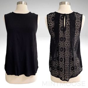 SOLD NORDSTROM ELODIE Black Lace Back Tank Size Medium